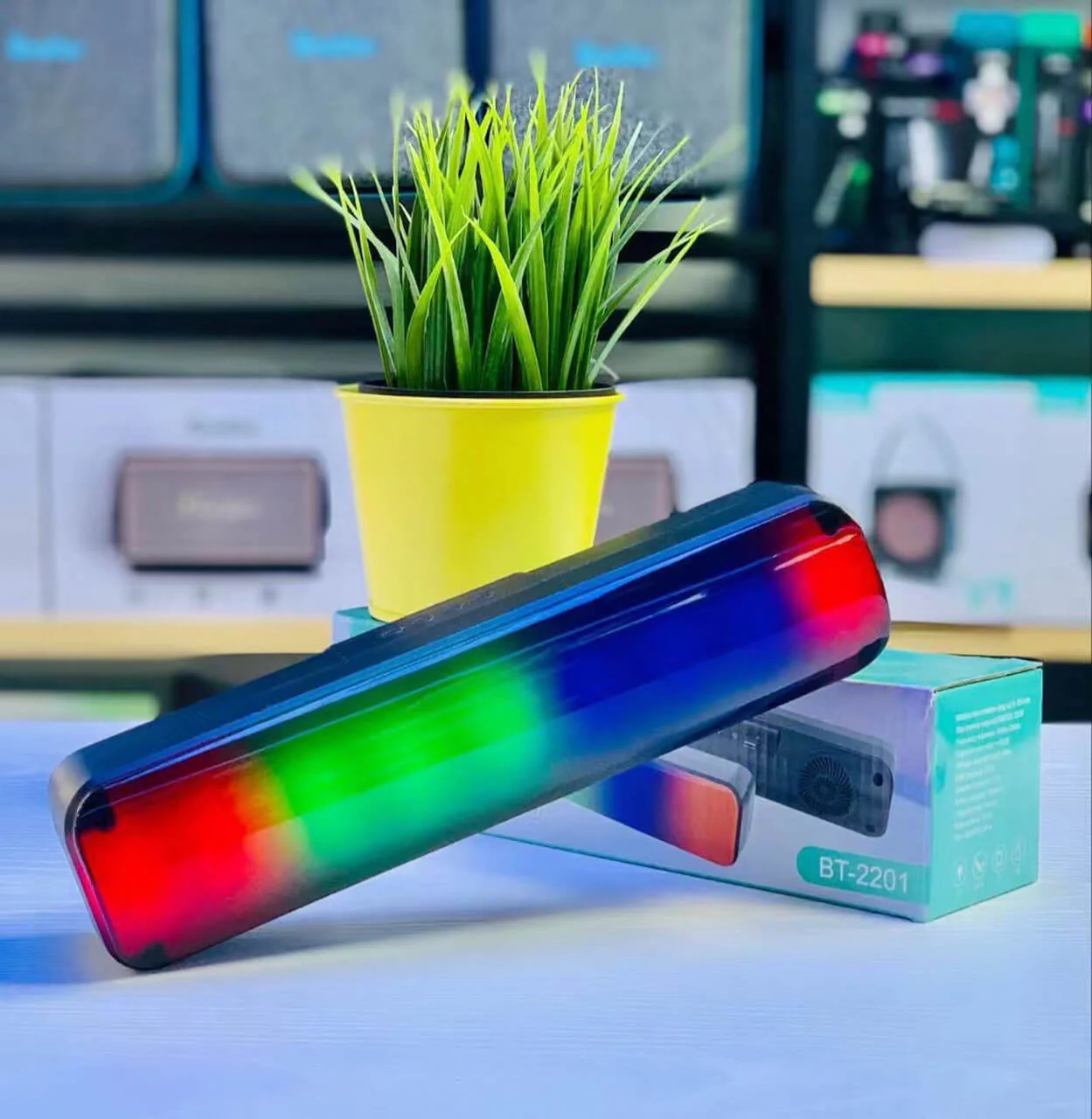 Parlante Bluetooth Luces Rectangular - Image 2