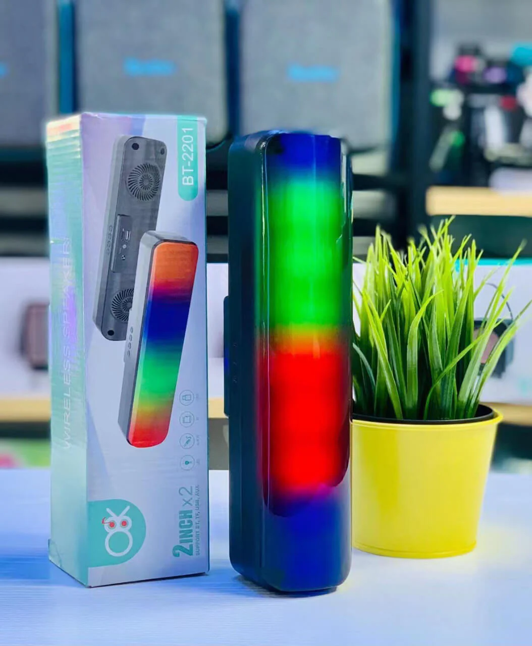 Parlante Bluetooth Luces Rectangular - Image 3