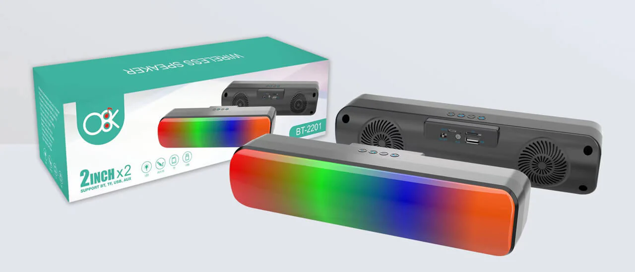 Parlante Bluetooth Luces Rectangular - Image 7