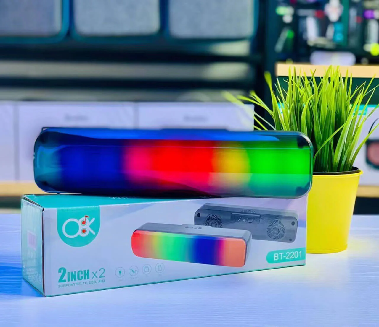 Parlante Bluetooth Luces Rectangular - Image 9